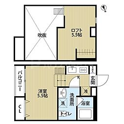 La festa 1階ワンルームの間取り