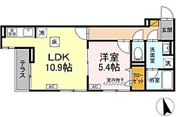 D-ZEST 1階1LDKの間取り