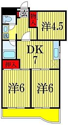 メゾンドゥ・ボヌール 1階3DKの間取り