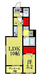 ＭＡＬＩＢＵ（マリブ） 1階1LDKの間取り