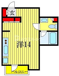 az haus 2階ワンルームの間取り
