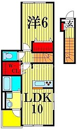 プレアデス 2階1LDKの間取り