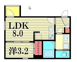 The Grace 千葉 3階1LDKの間取り