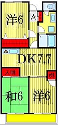 アドリーム幕張本郷吉野 4階3DKの間取り