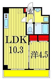 金太郎ヒルズ164 3階1LDKの間取り