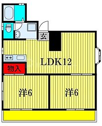 ラレーブ津田沼 2LDKの間取図画像