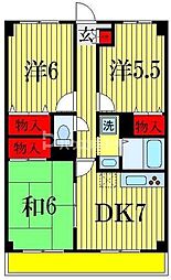 ハートピア2 3DKの間取図画像