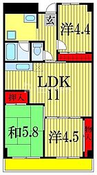 ファーストコーポ幕張本郷 3LDKの間取図画像