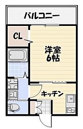 Likes飯山満町A棟 1Kの間取図画像