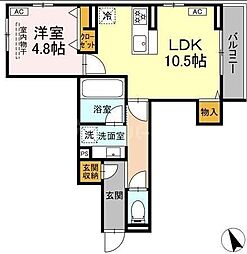 DーZephyr(ディーゼフィア) 1LDKの間取図画像