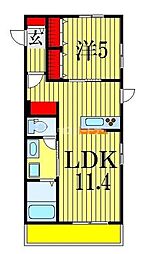 カント東船橋 1LDKの間取図画像