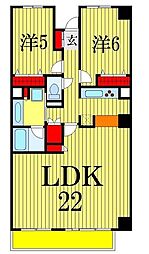 幕張台パークレジデンス 2LDKの間取図画像