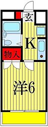 スーペリア津田沼 1Kの間取図画像