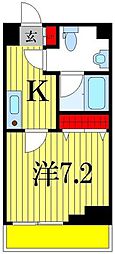 アセントY津田沼 1Kの間取図画像