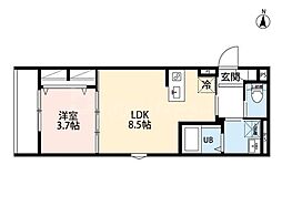 robot home 前原II(ロボットホームマエバラツー) 1LDKの間取図画像