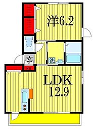 サンクステラ3番館 1LDKの間取図画像