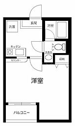 Hakusui幕張 1Kの間取図画像