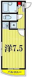 津田沼ダイカンプラザシティ ワンルームの間取図画像