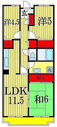 レインボーヒルズ21 3LDKの間取図画像