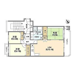海浜コートビレジ2号棟 3LDKの間取図画像