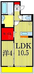 サンガーデン 1LDKの間取図画像