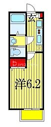 二和壱番館 1Kの間取図画像