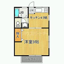 川村荘 1DKの間取図画像