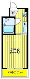 パレスハイツ津田沼 1Kの間取図画像