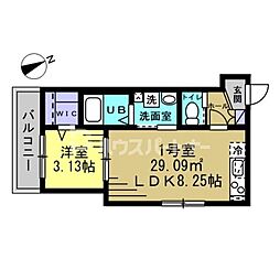 TUP津田沼 1LDKの間取図画像