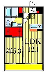 リブリ・アーク2 1LDKの間取図画像