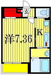 Sala奏 1Kの間取図画像