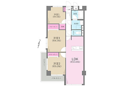 3LDK 間取り