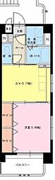 フローラルコート 3階1DKの間取り