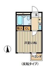 TATパレス 1Kの間取図画像