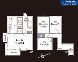 ウエスト小金井　1号棟　222号棟 3LDKの間取り