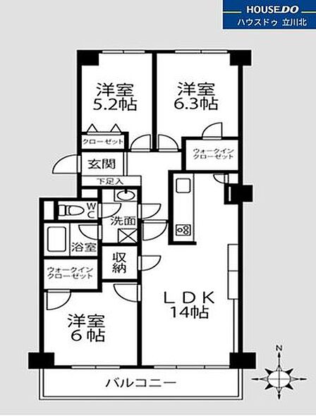3LDK 間取り