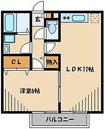 JR埼京線 南与野駅 4.8kmの賃貸アパート 1階1LDKの間取り