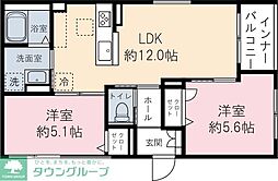 JR埼京線 南与野駅 徒歩3分の賃貸マンション 1階2LDKの間取り
