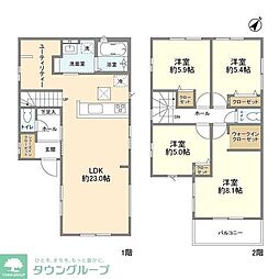東武野田線 大和田駅 徒歩25分の賃貸一戸建て 4LDKの間取り