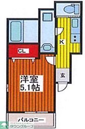 JR川越線 日進駅 徒歩11分の賃貸アパート 3階1Kの間取り