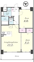 JR京浜東北・根岸線 北浦和駅 徒歩10分の賃貸マンション 1階2LDKの間取り