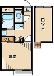 JR埼京線 与野本町駅 徒歩17分の賃貸マンション 3階1Kの間取り