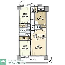 埼玉新都市交通 加茂宮駅 徒歩4分の賃貸マンション 2階2SLDKの間取り