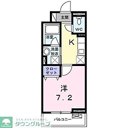 JR武蔵野線 西浦和駅 徒歩10分の賃貸アパート 3階1Kの間取り