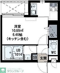 JR埼京線 戸田公園駅 徒歩13分の賃貸アパート 1階ワンルームの間取り