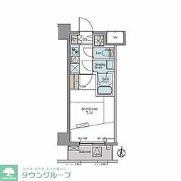 JR埼京線 戸田駅 徒歩13分の賃貸マンション 8階1Kの間取り