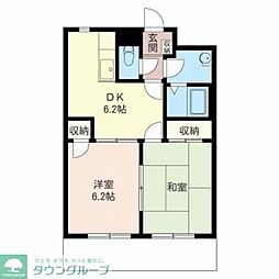 ドルフ桜丘 2DKの間取図画像
