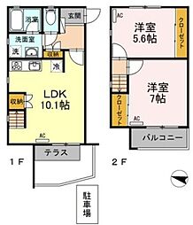 ノイハウス三橋 2LDKの間取図画像