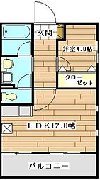 シュロスさいたま新都心 1LDKの間取図画像