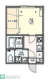 KLEIS岩槻2 1Kの間取図画像